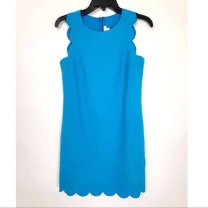 J. Crew Scalloped Blue Shift Dress